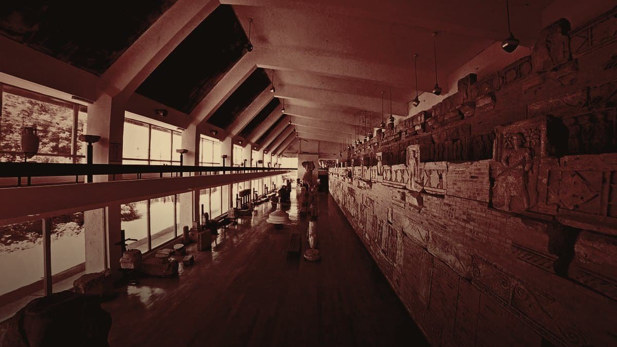 Vetrine di un museo archeologico